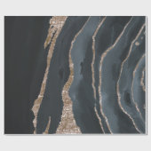 Papier Cadeau Texture cool en marbre noir (Plat)
