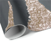 Papier Cadeau Texture cool en marbre noir (Coin rond)