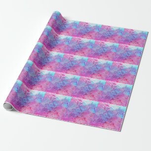 Papier Cadeau Texture créative bleu-rose, taches de peinture.