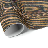 Papier Cadeau Texture de bois cool unique (Coin rond)