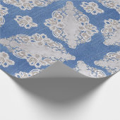 Papier Cadeau Texture de Denim avec Motif de répétition de dente (Coin)