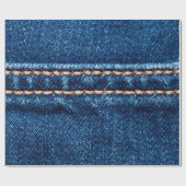 Papier Cadeau Texture de denim bleu avec couture, Jeans (Plat)