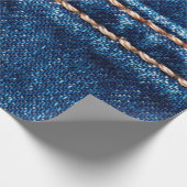 Papier Cadeau Texture de denim bleu avec couture, Jeans (Coin)
