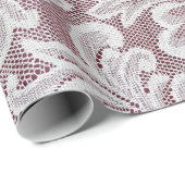 Papier Cadeau Texture de dentelle d'élégance blanche avec bea sa (Coin rond)