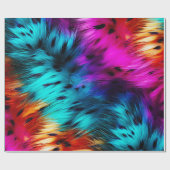 Papier Cadeau Texture de fausse fourrure de monstre arc-en-ciel (Plat)