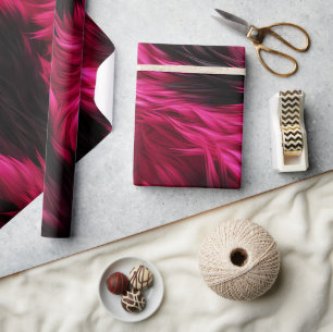 Papier Cadeau Texture de fausse fourrure de monstre rose et noir