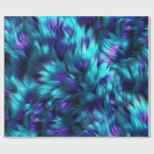 Papier Cadeau Texture de fourrure de faux monstre bleu et violet (Plat)