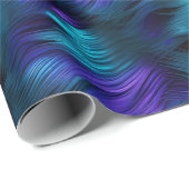 Papier Cadeau Texture de fourrure de faux monstre bleu et violet (Coin rond)