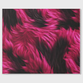 Papier Cadeau Texture de fourrure de faux monstre rose et noir (Plat)