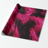 Papier Cadeau Texture de fourrure de faux monstre rose et noir (Déroulé)