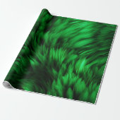 Papier Cadeau Texture de fourrure de monstre faux vert amusant (Déroulé)