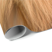 Papier Cadeau Texture de fourrure de renard rouge (Coin rond)