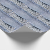 Papier Cadeau Texture de jean bleu clair torn (Coin)
