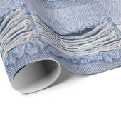 Papier Cadeau Texture de jean bleu clair torn (Coin rond)