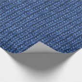 Papier Cadeau Texture de Knit de chandail de bleu royal (Coin)