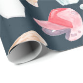 Papier Cadeau Texture de la marine de baseball (Coin rond)