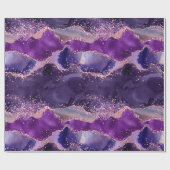 Papier Cadeau Texture de l'agate de la Glitterie violette (Plat)