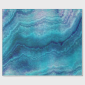 Papier Cadeau Texture de l'Agate vert de la mer bleue (Plat)