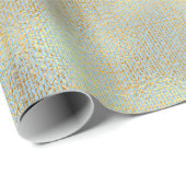 Papier Cadeau Texture de lin Or Eau Bleu Minimal (Coin rond)