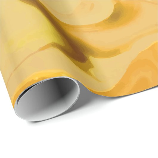 Papier Cadeau Texture de marbre doré (Coin rond)