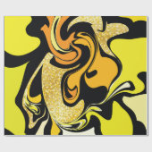 Papier Cadeau Texture de marbre doré de luxe (Plat)