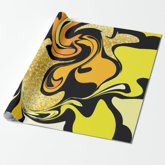 Papier Cadeau Texture de marbre doré de luxe (Déroulé)