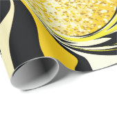 Papier Cadeau Texture de marbre doré de luxe (Coin rond)