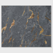 Papier Cadeau Texture de marbre doré gris cool (Plat)