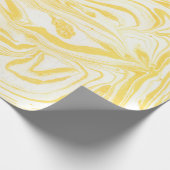 Papier Cadeau Texture de marbre jaune. Main dessinée (Coin)