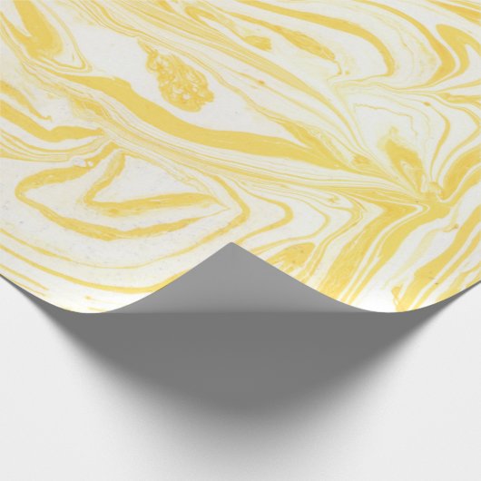 Papier Cadeau Texture de marbre jaune. Main dessinée (Coin)