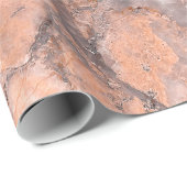 Papier Cadeau Texture de marbre rose et gris (Coin rond)