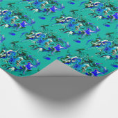 Papier Cadeau texture de marbre turquoise (Coin)