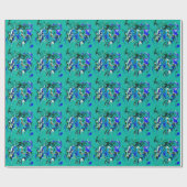Papier Cadeau texture de marbre turquoise (Plat)