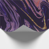 Papier Cadeau Texture de marbre violet or cool (Coin)