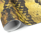 Papier Cadeau Texture de peau de serpent d'or de Faux sur le (Coin rond)