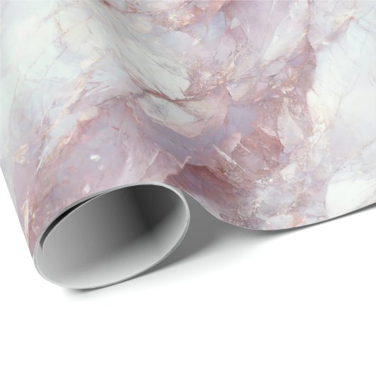 Papier Cadeau Texture de perfusion de marbre de quartz rose (Coin rond)