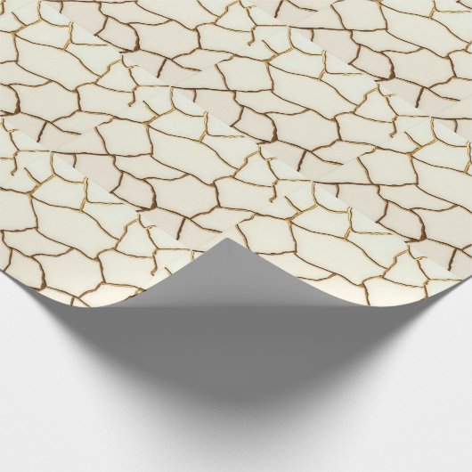Papier Cadeau Texture de sol crackée Terre (Coin)