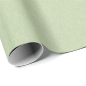 Papier Cadeau Texture de tissu imitant le lin beige vert (Coin rond)