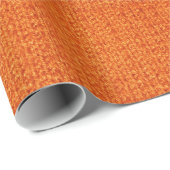 Papier Cadeau Texture de tricot de fil de couleur orange (Coin rond)