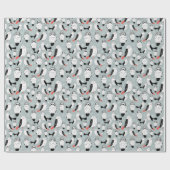 Papier Cadeau Texture Des Chouettes Blanches (Plat)