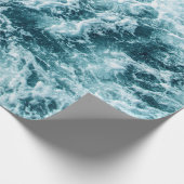 Papier Cadeau Texture des vagues de l'océan bleu (Coin)