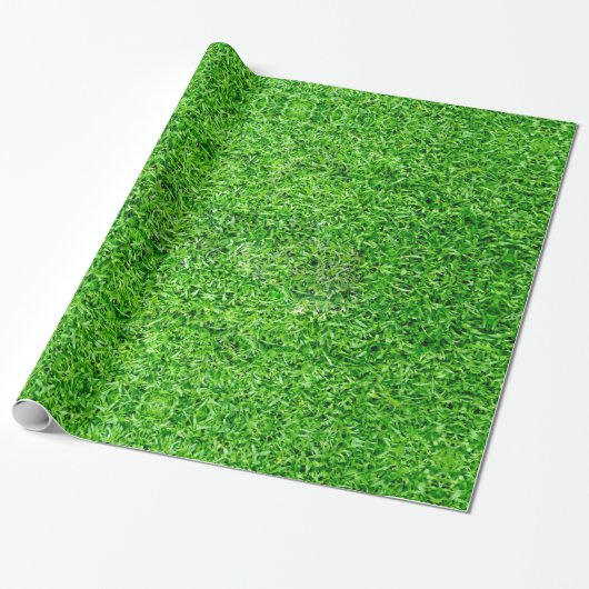 Papier Cadeau Texture d'herbe verte (Déroulé)