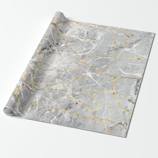 Papier Cadeau Texture dorée marbré (Déroulé)