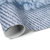 Papier Cadeau Texture du tissu de lin naturel (Coin rond)