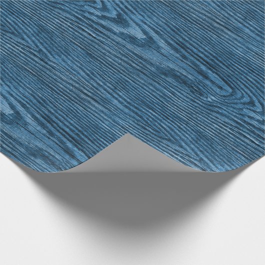 Papier Cadeau Texture en bois patiné Bleu Océan (Coin)