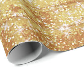 Papier Cadeau Texture en brique pierre Parties scintillant or Dé (Coin rond)