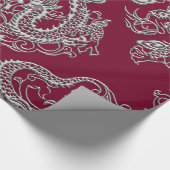 Papier Cadeau Texture en cuir de dragons argentés (Coin)