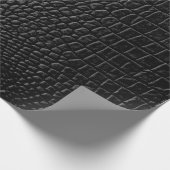 Papier Cadeau Texture en cuir noir (Coin)