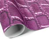 Papier Cadeau Texture en cuir violet (Coin rond)