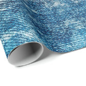 Papier Cadeau Texture en jean bleu (Coin rond)